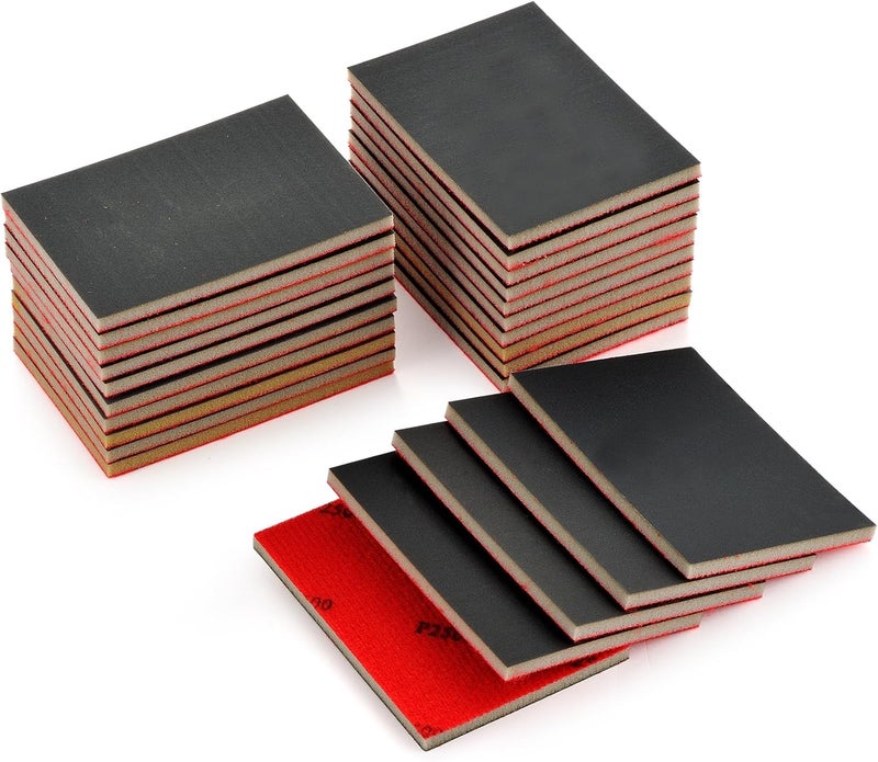 MAXMAN 20PCS Sanding Sponge Set, 2500 Grit Soft Foam Hand Sander Block, 3x4 Inch Wet Dry Sandpaper, Ultra Fine Sandpaper Sponge, Reusable Sanding Pads for Metal Wood Furniture Models Drywall Polishing - Image 1